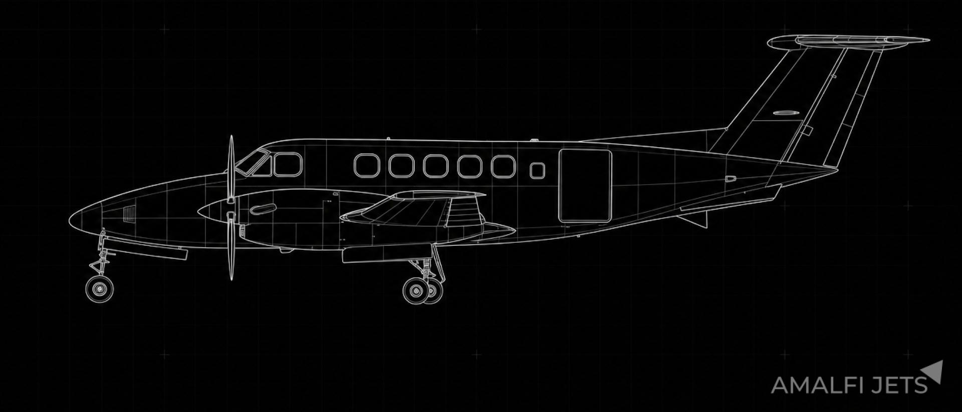 King Air B200C technical schematic